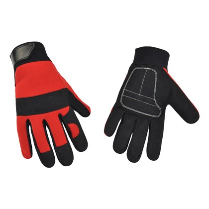 Guantes de cuero con puño de seguridad en la palma