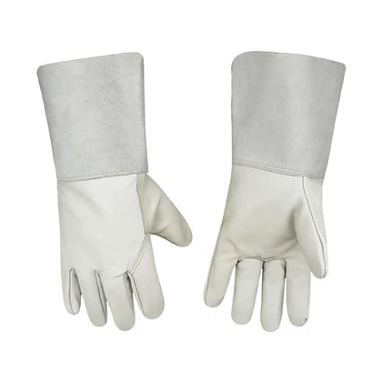 Guantes de soldadura de cuero dividido de vaca resistente al fuego